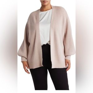T by Tahari Open Stitch Taupe Cardigan